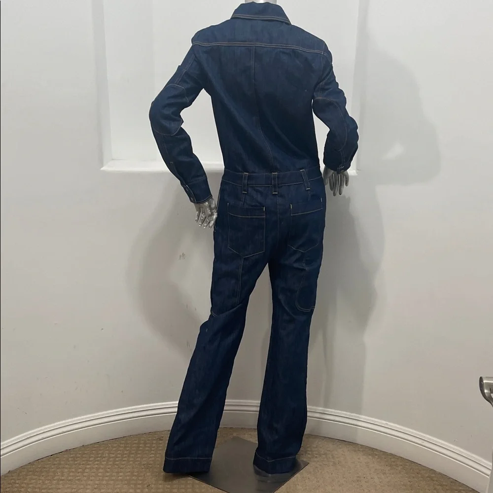 Land Of Distraction 70’s Inspired Women’s Blue Denim Overalls Jumpsuit Size 6